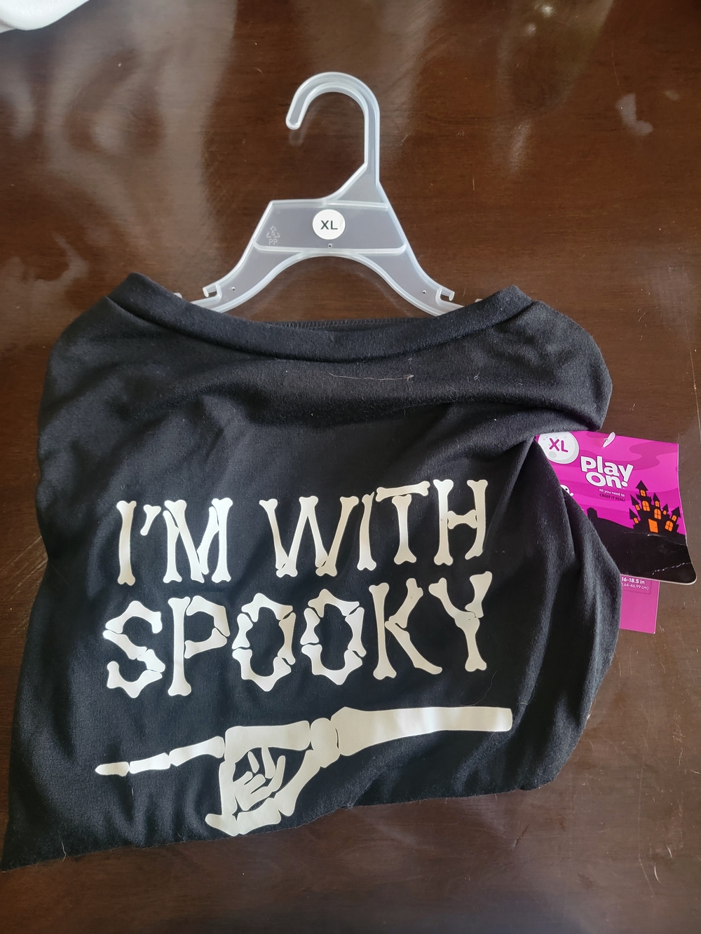 Black "I'm With Spooky" Dogs Costume Tee - XL